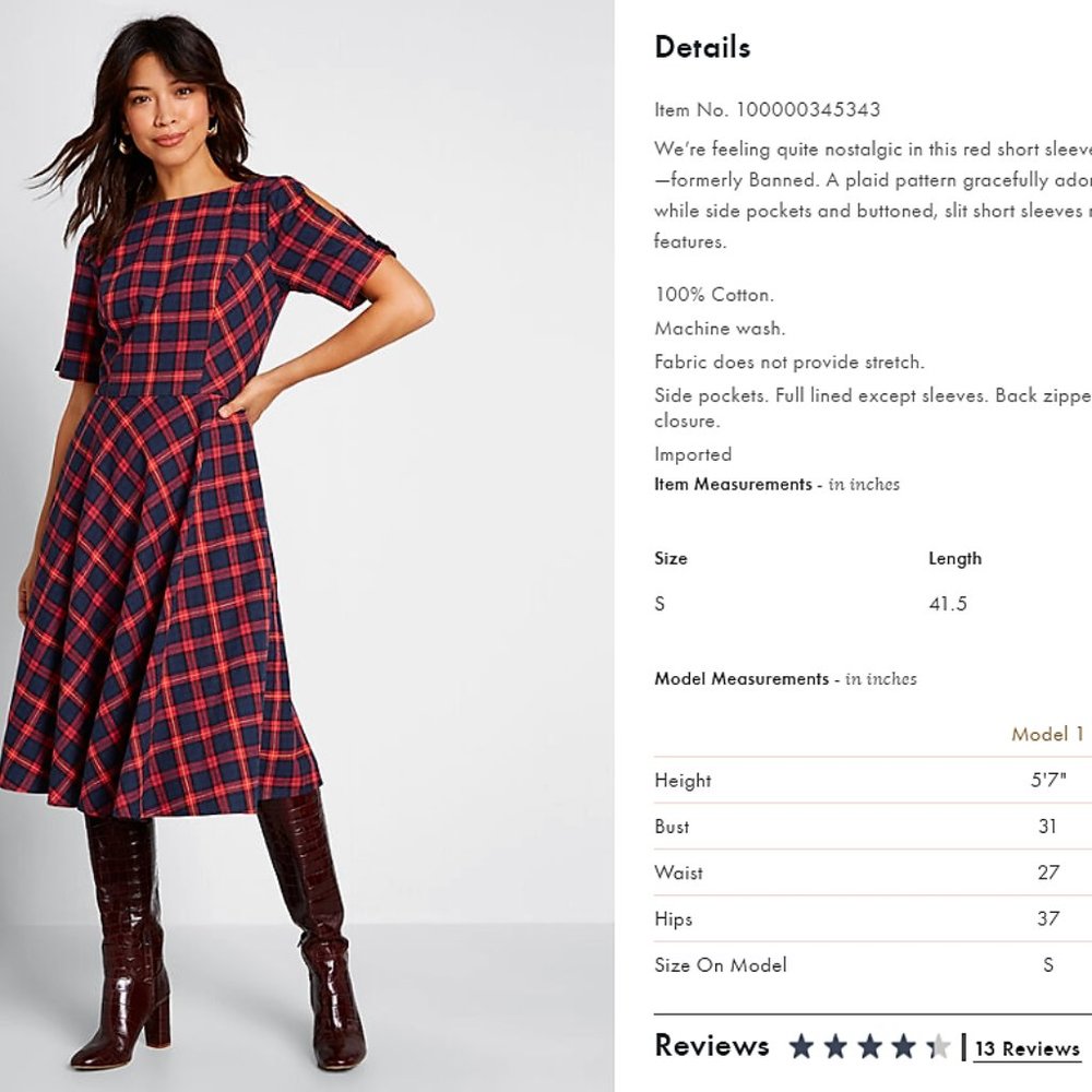 Modcloth Plaid A-line Dress